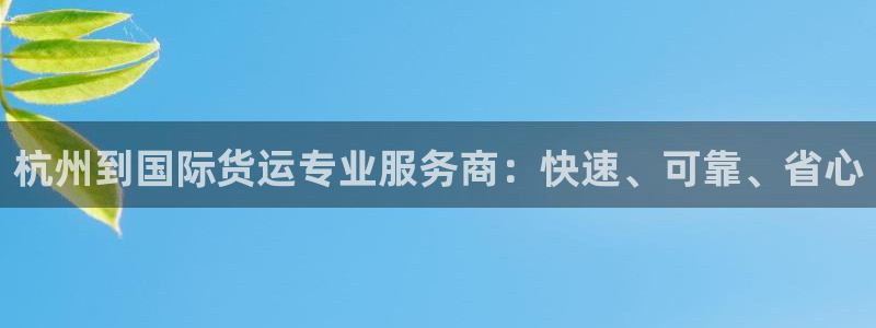 尊龙凯时ag旗舰厅官：杭州到国际货运专业服务商：快速、可